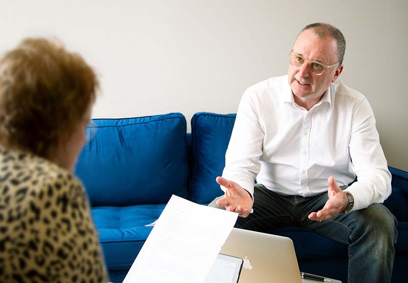 Ben Wood consulting with a recruitment business client at PEPL Consulting